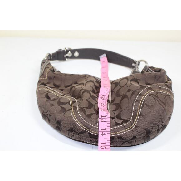 Coach Brown Signature Canvas Hobo Bag - Picture 5 of 6